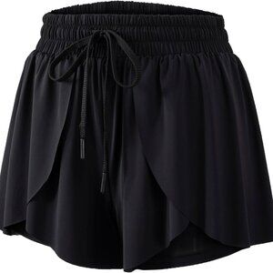 Flowy Running Shorts for Women Workout Athletic Gym Yoga Butterfly Skirt with Po